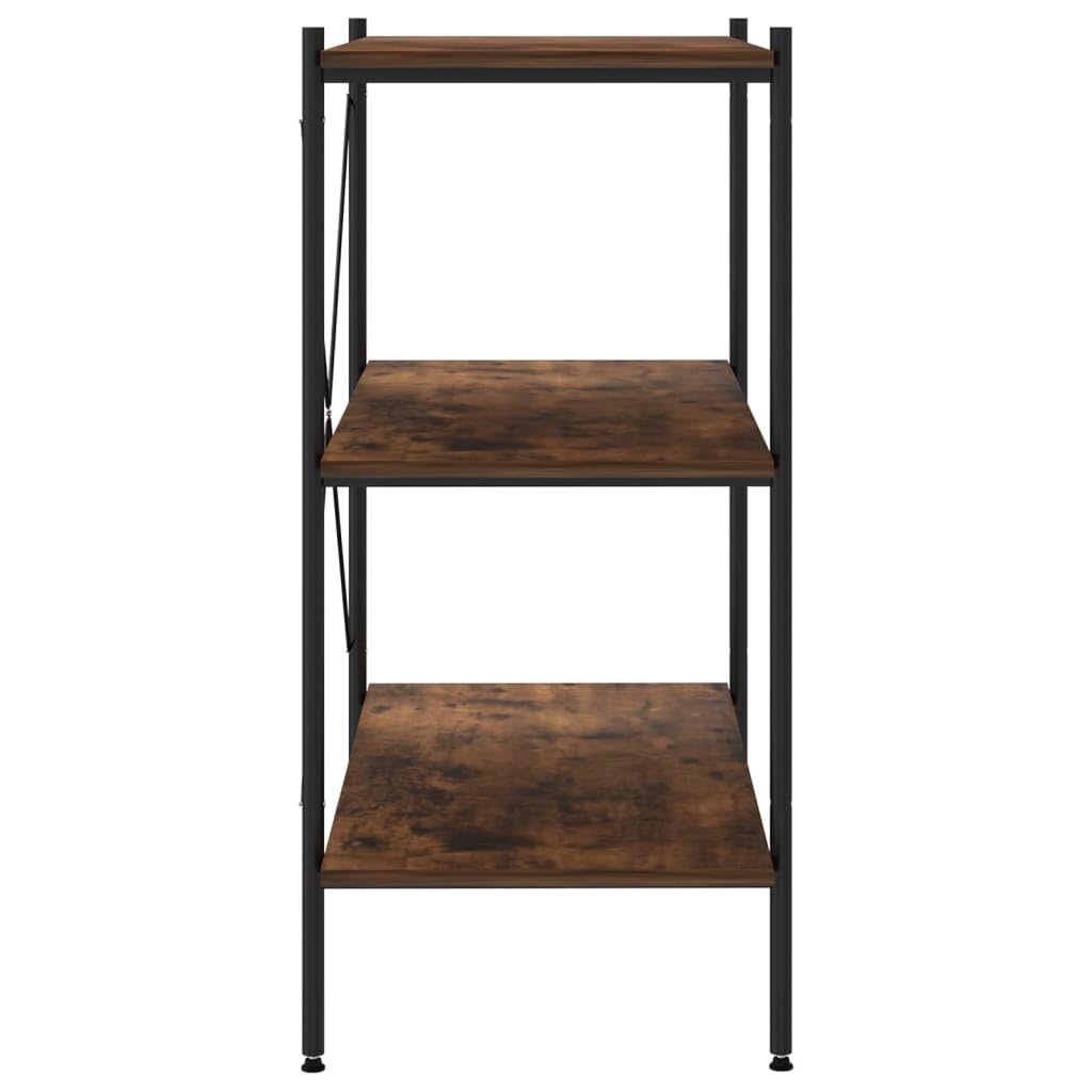 vidaXL Étagère à 3 Niveaux, Meuble de Rangement, Étagère à Livres, Organisateur de Salon Salle de Séjour Maison Intérieur, Noir et Naturel