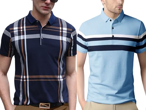 Image of Noble Monk Men's Regular Fit Polo T Shirt |Half Sleeves |Collar Tshirts | Casual T-Shirt for Men