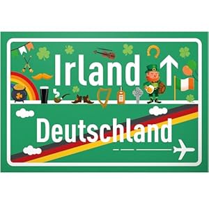 DankeDir! Irland Deutschland Ortsschild - Schild 30 x 20 cm - Geschenk Idee Gutschein Reise Urlaub Reisegutschein Männer & Frauen Geldgeschenk Abschiedskarte Geschenkidee Deko Karte