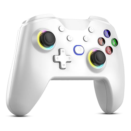 Diswoe Manette Switch Sans Fil pour Switch/Lite/OLED, Manette Switch Pro, Contrôleur pour Switch sans fil avec LED RVB 7 couleurs Fonction de réveil, Turbo, Axe gyroscopique, Réglable Vibration