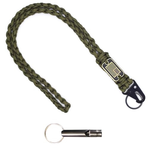 Cordão Paracord - Cordão de chave militar para homens com bandeira dos EUA, cordão trançado resisten