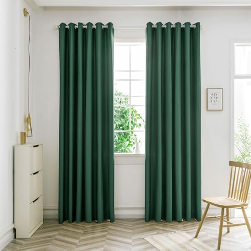 Rideaux occultants haut de gamme vert foncé isolants pour maison
