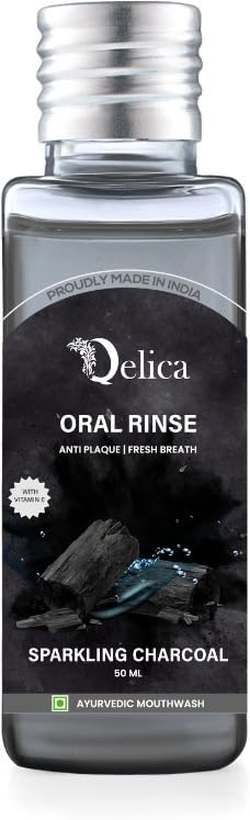Qelica Sprakling Charcoal, 50ml, Mouthwash with Vitamin-E for Men and Women, Kills 99.0% Germs, Prevents Bad Breath, Dental Hygiene, Fresh Breath, Fights Germs, Kills Germs | Sugar-free, Alcohol-free (B0D5YZK85J) Amazon Price History, Amazon Price Tracker