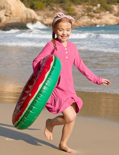 Image of BesserBay Girl's Ruffle Bathrobe Beach Button Down Hooded Terry Cover Ups 3-14 Years