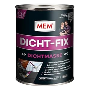 MEM Dicht-Fix, Für alle üblichen Untergründe, Zur Abdichtung von Undichtigkeiten und kleineren Leckstellen, Einfache Anwendung, Gebrauchsfertig, UV-beständig, Grau, 750 ml