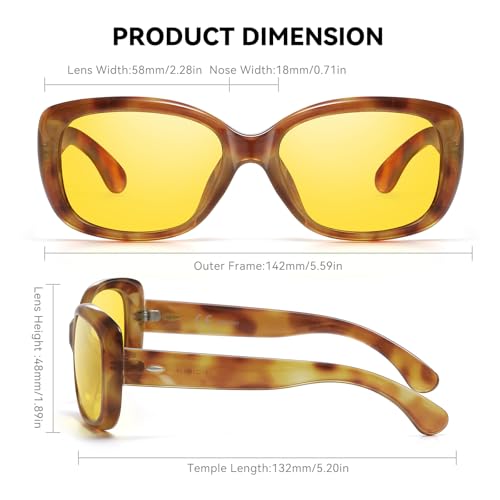 Wzerry Night Vision Glasses for Women Men(Polarized Night Driving Glasses with UV 400 Protection Havana Frame for Driving)3