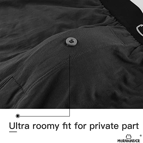 Morniunder Mens Boxers Short 3 Pack Bamboo Boxers For Men Soft Comfortable Breathable Underwear Black（X-Large） #TOP5