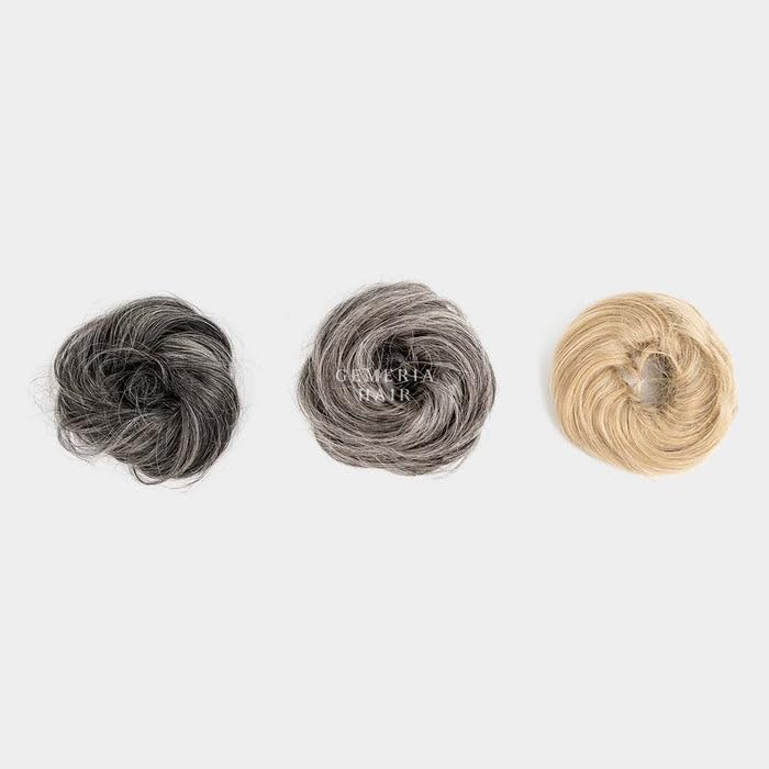Gemeria Hair | Salt & Pepper | Grey | Faux Scrunchie Bun (Dark Grey)-image-37
