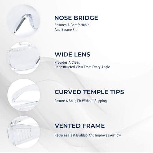 Image of Robustt Safety Goggles - Pack of 1 Hard Coat Eyewear, Over The Spectalar Eye Protector, Anti Pollution Goggles For Multipurpose Use In Riding Motorcycle, Construction, Clear Transparent Goggles