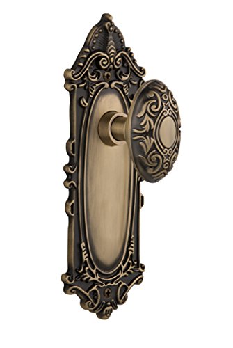Nostalgic Warehouse Victorian Plate with Knob, Passage - 2.375", Antique Brass (702080)