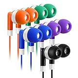 Earbuds Bulk 30 Pack Multi Color for Kids - Keewonda Classroom Earbuds Wired Stereo in Ear Wholesale...