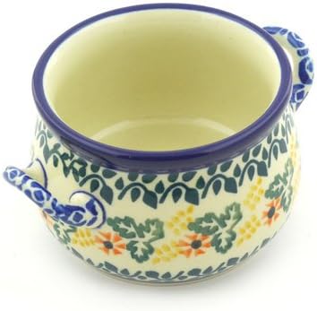 Polmedia Polish Pottery Bouillon Cup - Lovely Vines Pattern Handmade in Boleslawiec Poland by Ceramika Artystyczna + Certificate of Authenticity