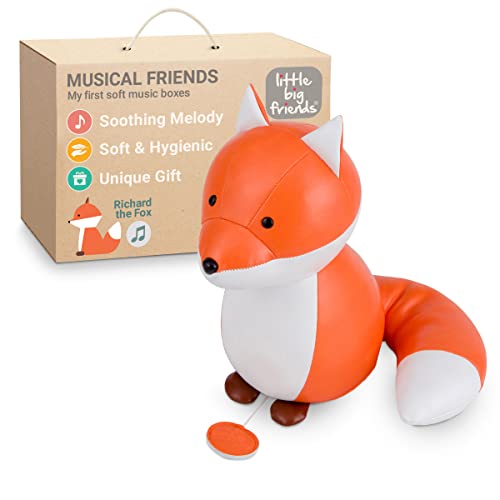 Image of Little Big Friends Musical Baby Toy – Soft Plush Pull-String Cord Classical Toy for Baby & Toddlers | Soothing Stuffed Cuddly Animal Gift | Richard The Fox