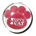 I LOVE CAT GLASS Thumb Tacks - Set of 15 Handmade Decorative Pins