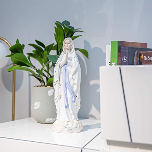 Estatua Virgen María en cerámica 11.8 x 3.9 pulgadas miniatura 5