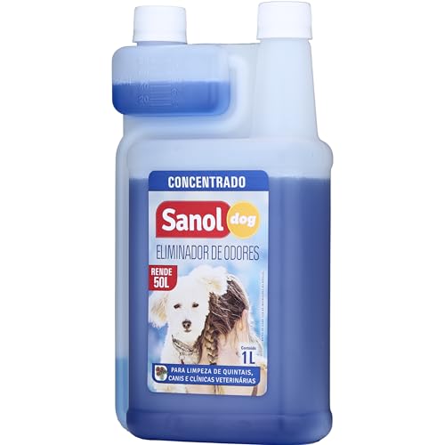 Sanol Dog Eliminador De Odores Para Cães E Gatos Concentrado 1 Litro Azul