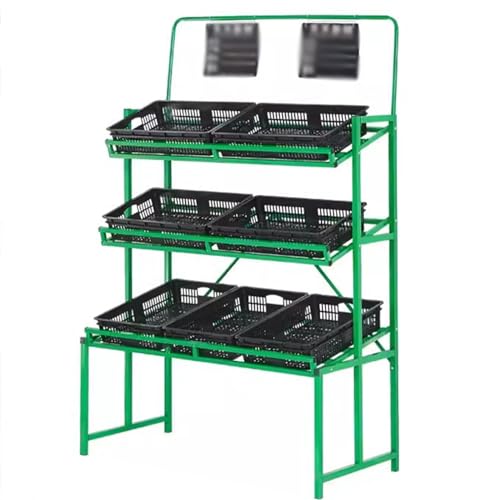 Cestas grandes para frutas y verduras: organizador de almacenamiento de 3 niveles