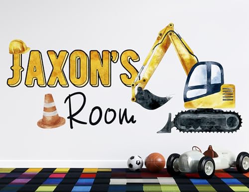 Vinilo decorativo excavadora personalizado para habitaciones infantiles miniatura 3