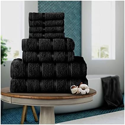 FAIRWAYUK 8-Piece Towels Bale Set for Bathroom, Ultra Soft Premium Quality Water Absorbent Towel Gift Sets, 100% Egyptian Cotton, 4x Face 2x Hand 2x Bath Towels, Teal