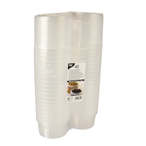 Papstar 40 Bicchieri per Alimenti Sottili, PP 480 ML Ø 11,8 cm · 7 cm Trasparente con Chiusura Originale, riceverete 7 Confezioni da 40 Pezzi (Totale 280 Pezzi)
