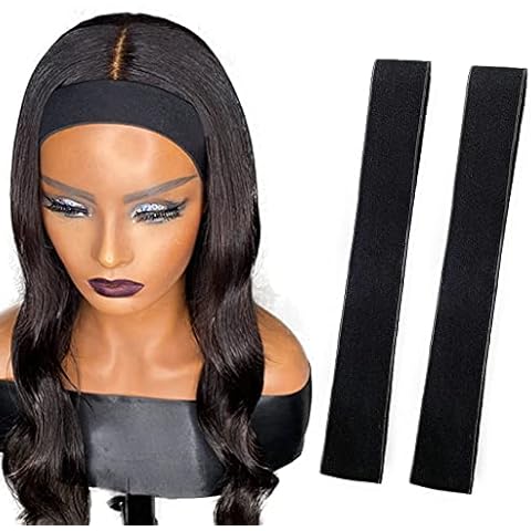 Atimiaza 2 Pcs Elastic Bands for Wig, Lace Melting Edge Wrap to Lay Edges (Black, Pack of 2) Cover