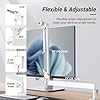 TONOR Mic Arm Desk Mount, Low Profile Boom Arm for Microphone, Adjustable Mic Stand with Desk Mount Clamp, 3/8’’ and 5/8’’ Screwadapter for Most Micr, 38 cm +35 cm, White, T20LP #3