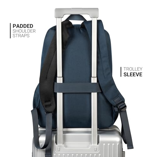 Image of ZORFIN 26L Backpack for College, and Travel: Water Resistant Bookbag - Steel blue