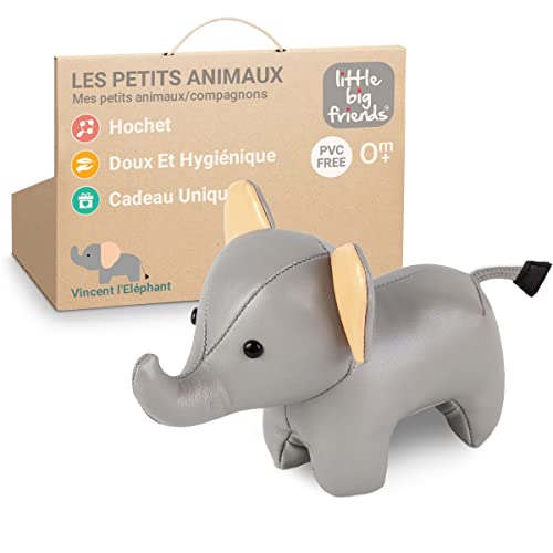 Little Big Friends Les Animaux Musicaux Boite à Musique pour Bébé | Peluche Musicale Animal | Facile à Nettoyer | Tout Doux | Vincent l'Eléphant