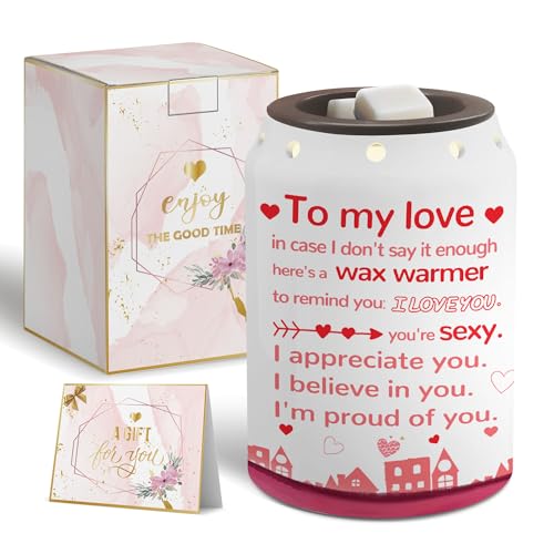 Gifts for Her Girls Girlfriend Anniversary Birthday Wedding, I Love You Gifts for Women Wife Fathers Day, Valentines Ceramic to My Love Electric Wax Melt Warmer for Scented Wax Scent Oil (Gnomes)