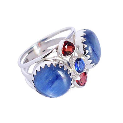 Anillo de cianita y cuarzo azul el regalo para ella perfecto