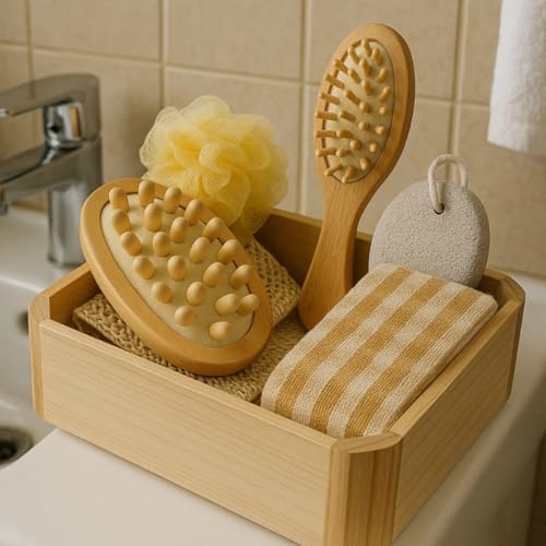 Kit Banho Spa Madeira Relaxante Massagem Revigora Esfoliação