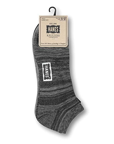 Hanes Mens 1901 Heritage Half Cushion Low Cut Socks 3-Pack, 6-122