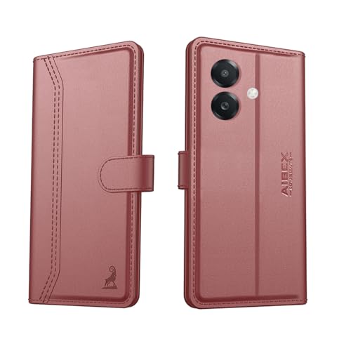 Image of AIBEX Compatible for Oppo A3X 4G / Oppo A3 5G / Oppo A3x 5G Flip Cover Leather Finish with Magnatic Closure | Inside TPU with Card Pockets | Wallet Stand | Complete Protection Flip Case -Brown