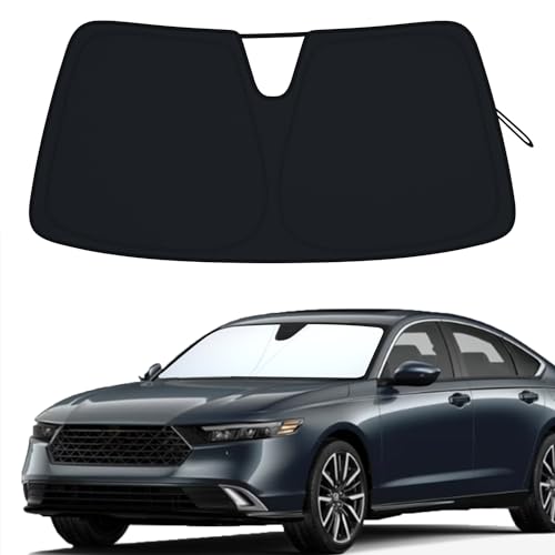 Image of PIMCAR Windshield Sun Shade for 2023 2024 2025 2026 Honda Accord, 310T Reflective Polyester Front Window Sun Visor Blocks UV Rays Foldable Sunshade Honda Accord Accessories