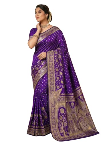 Image of C J Enterprise Women's Pure Soft Silk Saree With Blouse Piece For Wedding (Jiya)