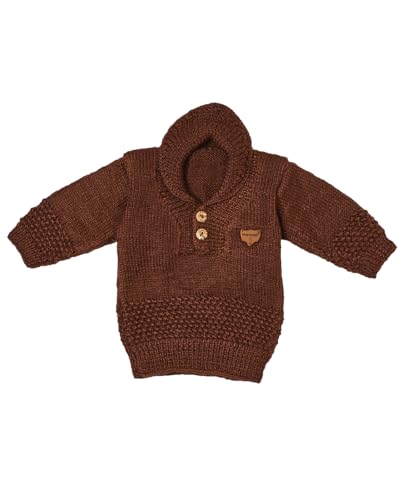 Image of Handmade Winter Wear Woolen High Neck Pullover Sweater for Baby Boys and Boys