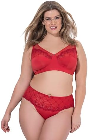 Ulla Popken Damen große Größen Übergrößen Plus Size Entlastungs-BH, ohne Bügel, Spitze, Cup C - F