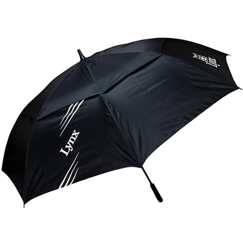 Lynx Black Double Canopy Golf Umbrella Large Windproof & Rainproof Strong Umbrella with Durable Construction & Wide Coverage for All-Weather Play