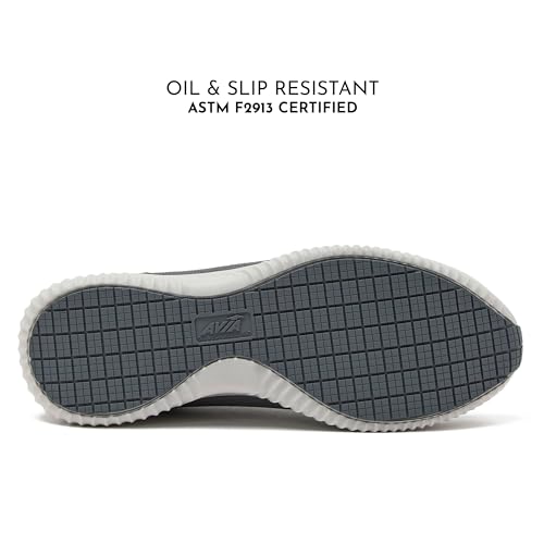 Avia Anchor SR Mesh Slip On Black Non Slip Shoes for Men, Water Resistant Mens Work Shoes & Restaurant or Food Service Sneakers, Comfortable Slip Resistant Work Shoes Men - Dark Grey, 10 Extra Wide - Thumbnail 5