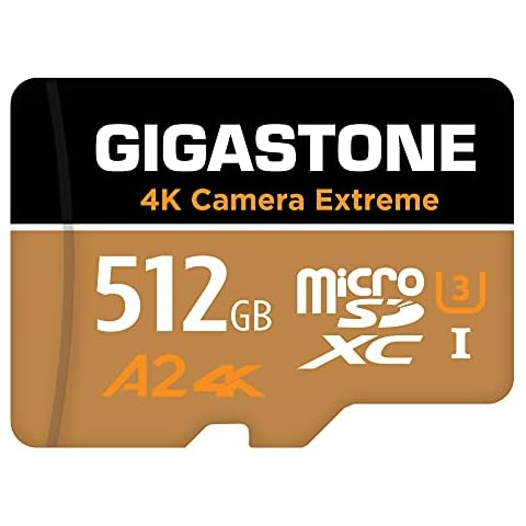 Gigastone 4K Kamera Extreme 512GB MicroSDXC Speicherkarte und SD-Adapter Cover