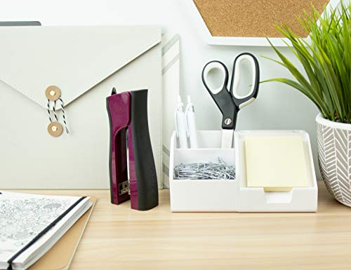 Bostitch Office Dynamo 4 In 1 Standup Stapler, Includes 420 Staples, 20 Sheet Capacity, Integrated Pencil Sharpener, Staple Remover & Staple Storage, Magenta #TOP6