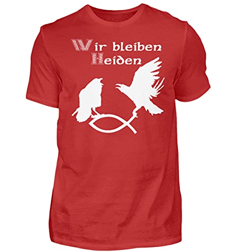 T-Shirt pour Homme Hugin & Munin Rouge XXL au Style Inspirant et Finition Premium