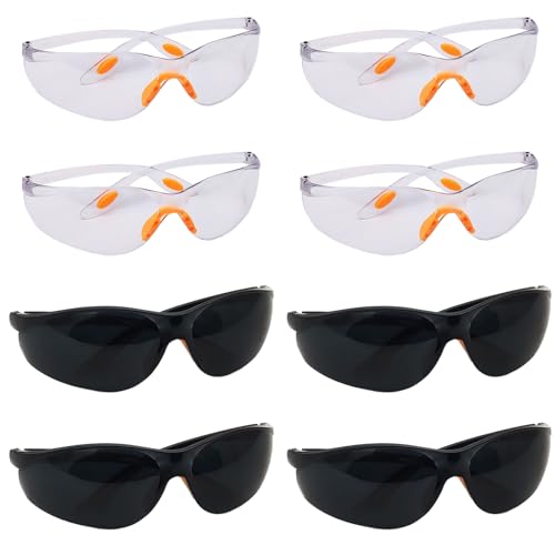 Saituo Home 8 Pièces Lunette de Protection Travail, Lunette Protection, avec Verres en Plastique, Pont de Nez et Embouts de Branches en Caoutchouc pour Plus de Confort, Hommes et Femmes