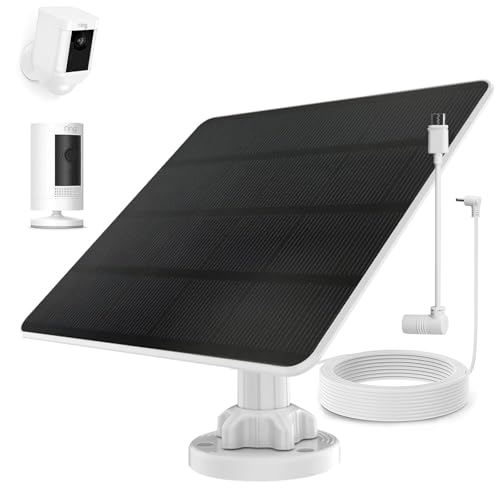 Ring Camera - Cargador de panel solar, compatible con batería de leva extraíble, Spotlight Plus/Pro Cam Batería,...