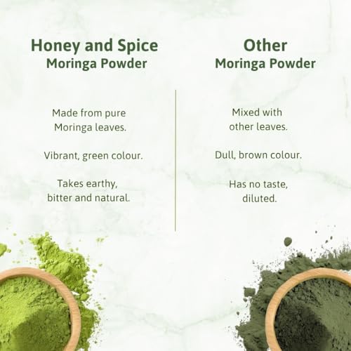 Image of Honey and Spice Moringa Powder (150g) | Paper packaging | Moringa leaves Powder for Immunity, Digestion & Energy