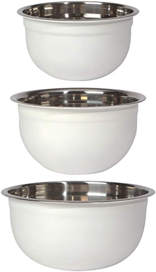 Now Designs Matte White 3 Piece Mixing Bowl Set