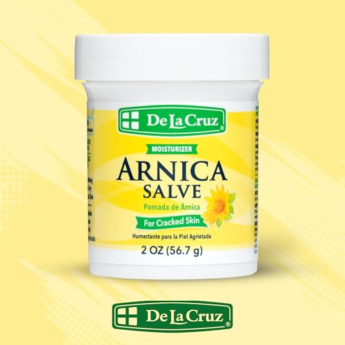 De La Cruz Arnica Salve Foot Care Cream for Dry Cracked Heels & Feet, Skin Care, Hand Salve, 24 Hour Moisture Balm - 2 OZ (6 Pack)