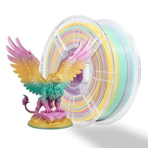 Image of iBOSS Rainbow PLA Plus 3D Printer Filament 1.75mm + /- 0.02mm, Multicolor Gradient Upgrade PLA+ Filament Strong Toughness No-Tangling 1KG 3D Filament Fit Most FDM 3D Printers,Morandi Rainbow 01