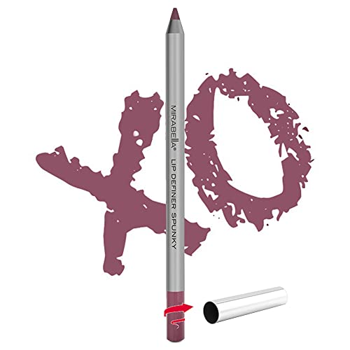 Mirabella Lip Definer Pencil, Spunky - Retractable Line & Define Lip Liner With Sharpener - Long-Lasting, & Ultra-Creamy Formula With Vitamin C & E Is Smoothing & Moisturizing - Gluten & Cruelty-Free #TOP10