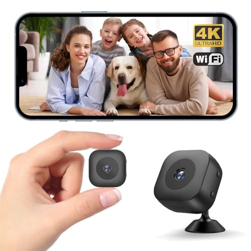 Mini Telecamera Wi-Fi con Controllo via APP, Telecamera di Sicurezza Interna 1080p, Mini Camera Full HD, Wifi Cam Telecamera Wireless,Visione Notturna, Tracciamento del Movimento, Audio Bidirezionale